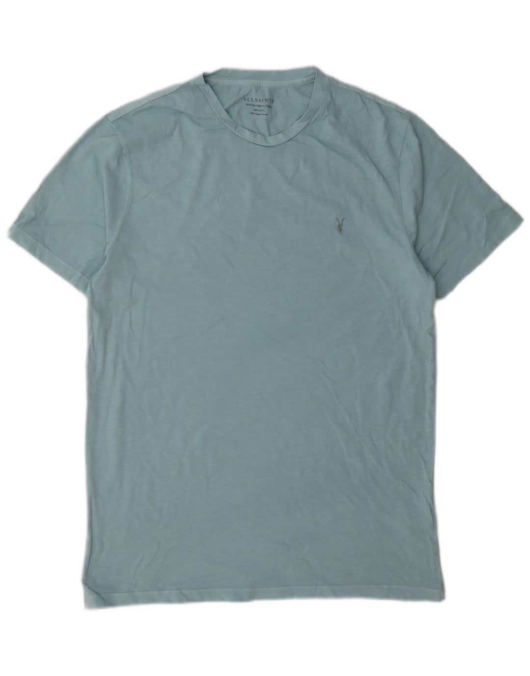All Saints T-Shirt Regular Fit Homme Bleu Moyen Coton