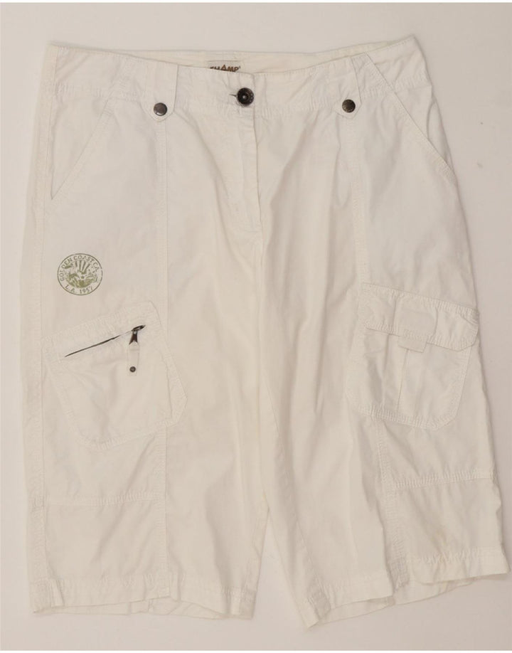 SHAMP Womens Cargo Shorts EU 40 Medium W34 White Cotton Vintage Shamp and Second-Hand Shamp from Messina Hembry 
