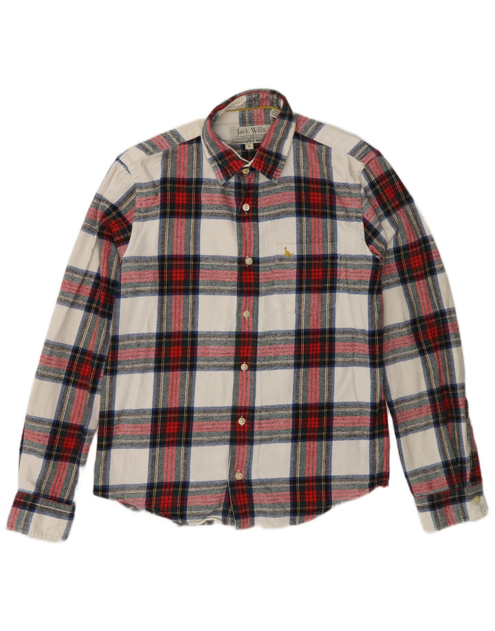 Jack Wills Chemise en flanelle pour homme Petit coton à carreaux rouge