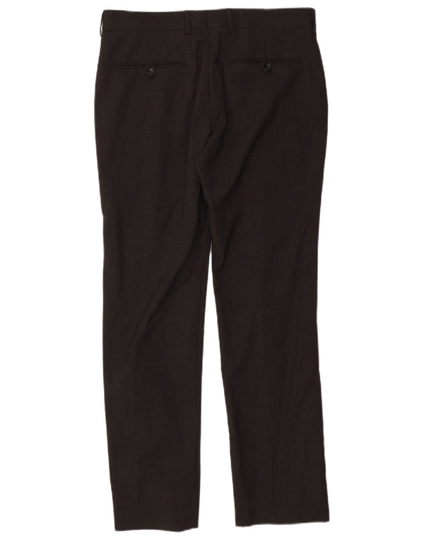 Zara Pantalon de costume droit pour homme EU 40 Medium W31 L30 Gris Polyester