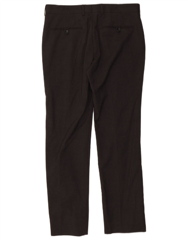 Zara Pantalon de costume droit pour homme EU 40 Medium W31 L30 Gris Polyester