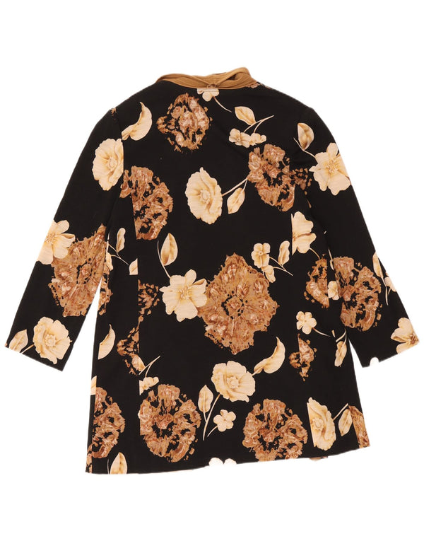 Luisa Spagnoli Cardigan long pour femme UK 14 Medium Noir Floral