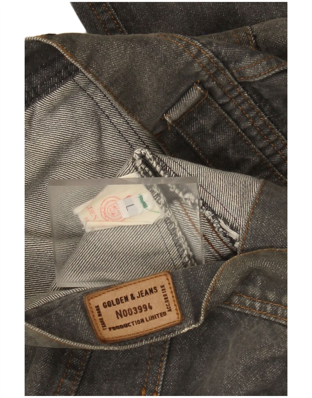 veste en denim homme vintage UK 40 grand coton gris
