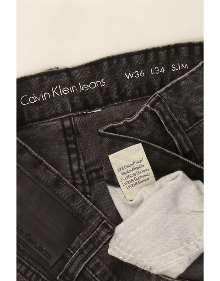 Calvin Klein Jean Slim Homme W36 L34 Gris Coton