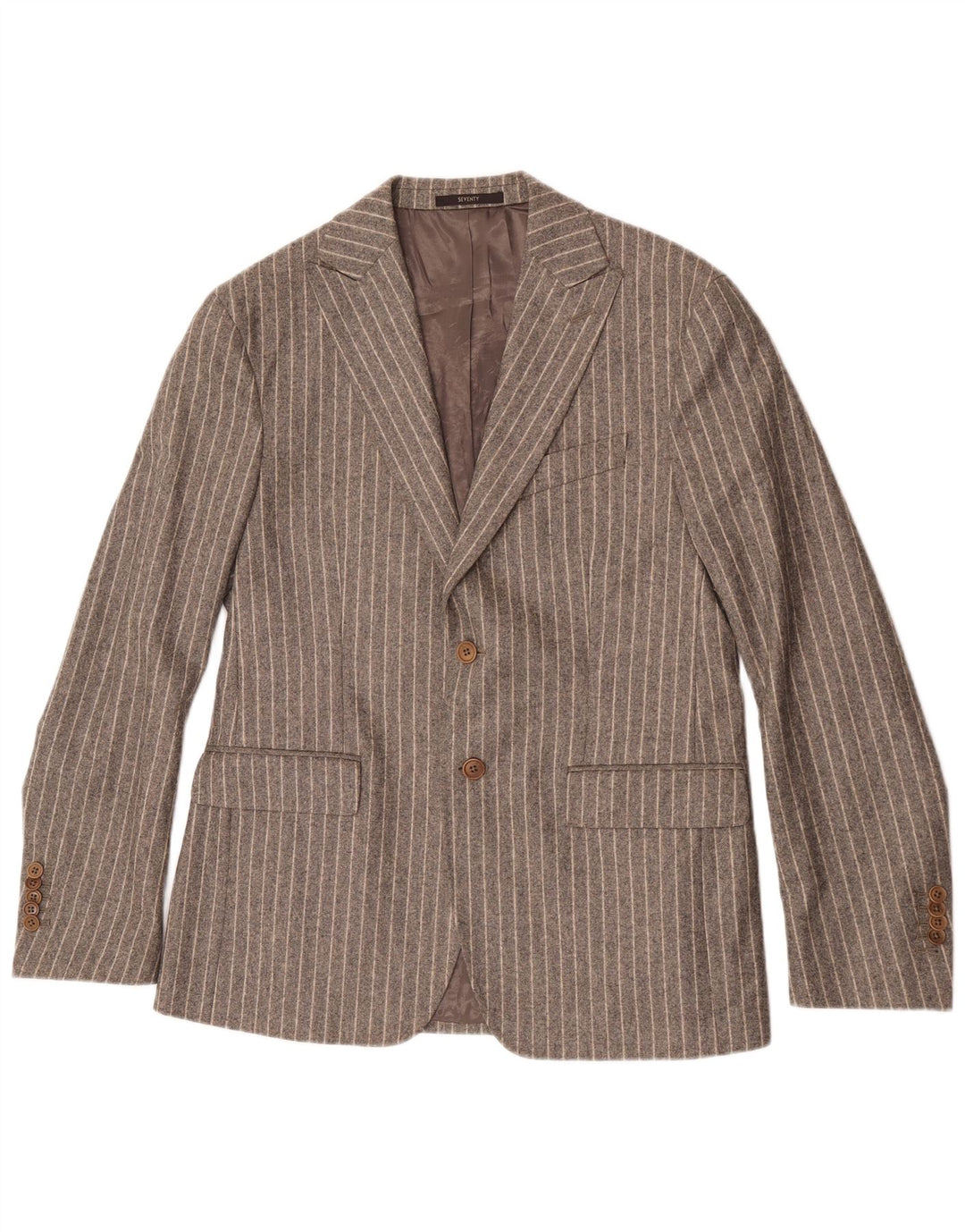 Seventy Veste Blazer 2 Boutons Homme IT 50 Grande Laine Rayée Grise