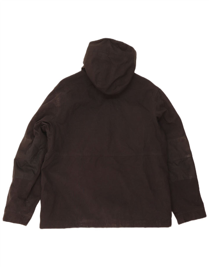 Timberland Veste coupe-vent à capuche pour homme UK 40 Large Noir Polyamide