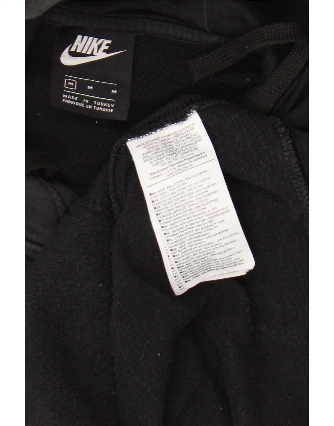 Nike Pull à capuche graphique en coton noir moyen pour homme