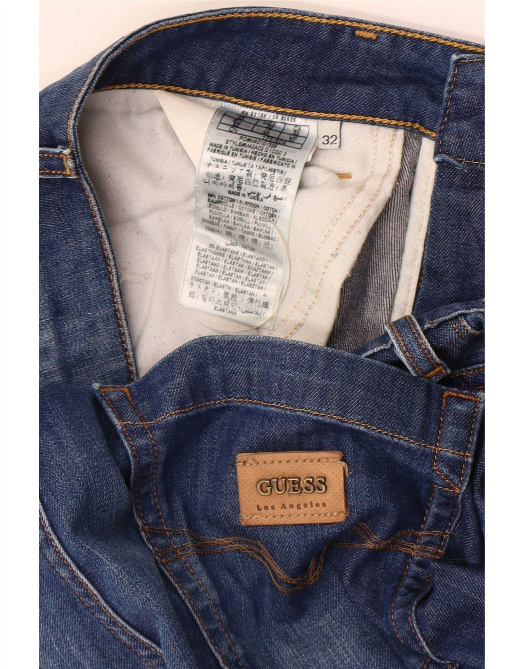 Guess Jean Slim Homme W32 L34 Bleu Coton