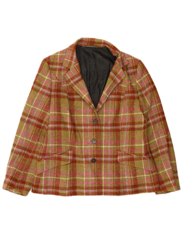 vintage Femme 3 Bouton Blazer Veste IT 50 XL Multicolore Check