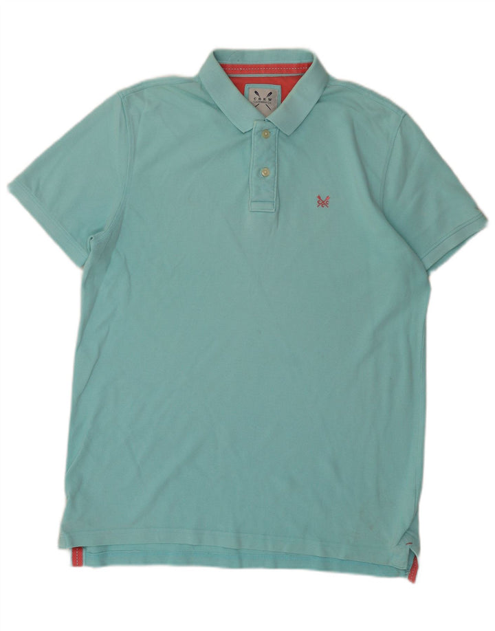 CREW CLOTHING Polo Homme Coton Turquoise Moyen
