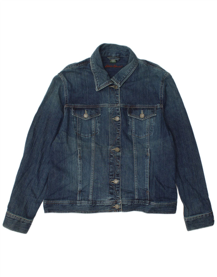 Eddie Bauer Veste en jean pour femme UK 18 XL Bleu marine Coton