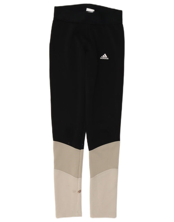 Adidas Leggings Femme UK 4/6 XS Noir Colorblock Polyester