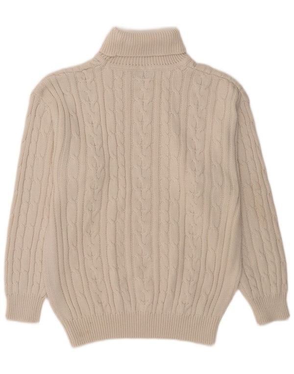 vintage Mens Roll Neck Jumper Sweater UK 42/44 Grand Acrylique Blanc