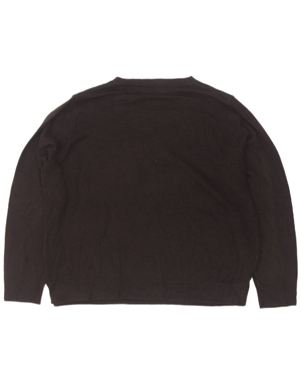 Marks & Spencer Pull à col rond pour femme UK 22 2XL Acrylique noir