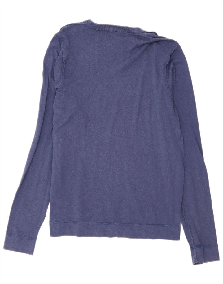 Zara Homme Graphic Top Manches Longues Coton Géométrique Bleu Marine Moyen