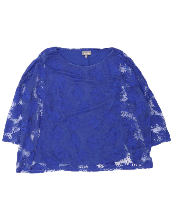 Phase Eight Haut surdimensionné à manches 3/4 pour femme UK 12 Bleu moyen Floral