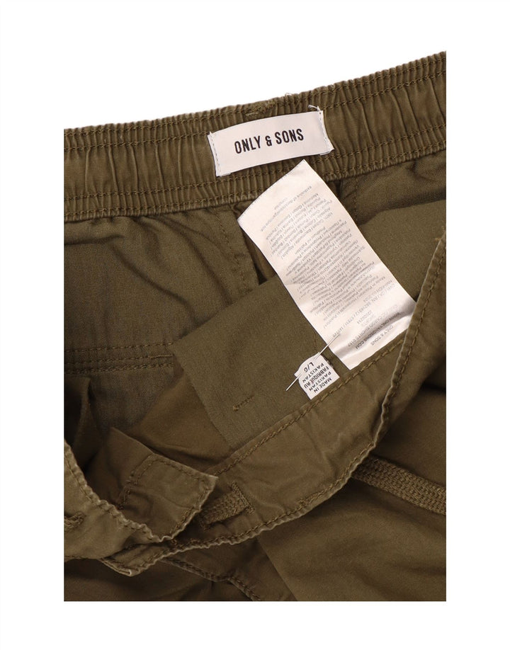 ONLY & SONS Short Cargo Homme Large W34 Kaki Coton