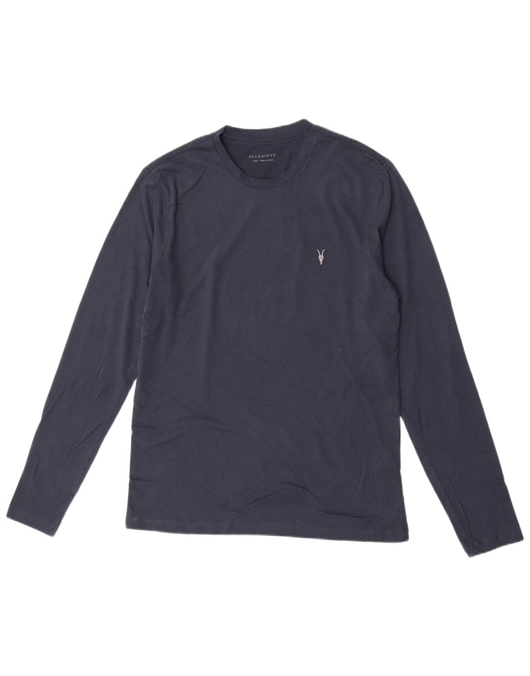 All Saints Haut à manches longues pour hommes en coton bleu marine Small