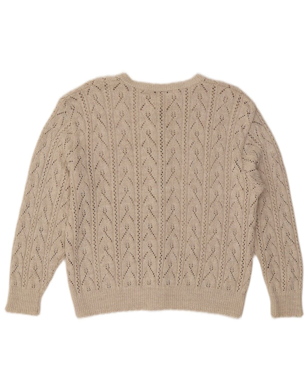 Marks & Spencer Pull Cardigan Femme UK 12 Acrylique Beige Moyen