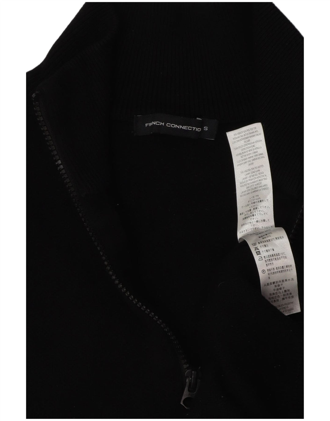 French Connection Pull Col Zippé Homme Petit Noir Colourblock