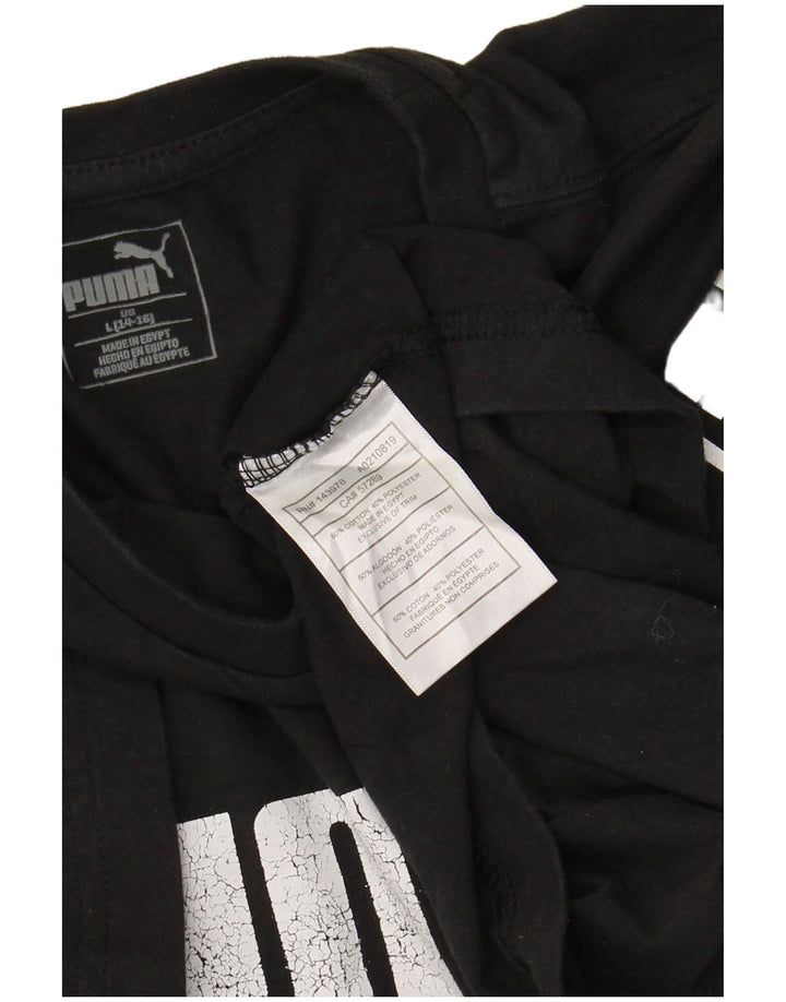 PUMA T-Shirt Graphique Garçon 13-14 Ans Grand Noir Coton