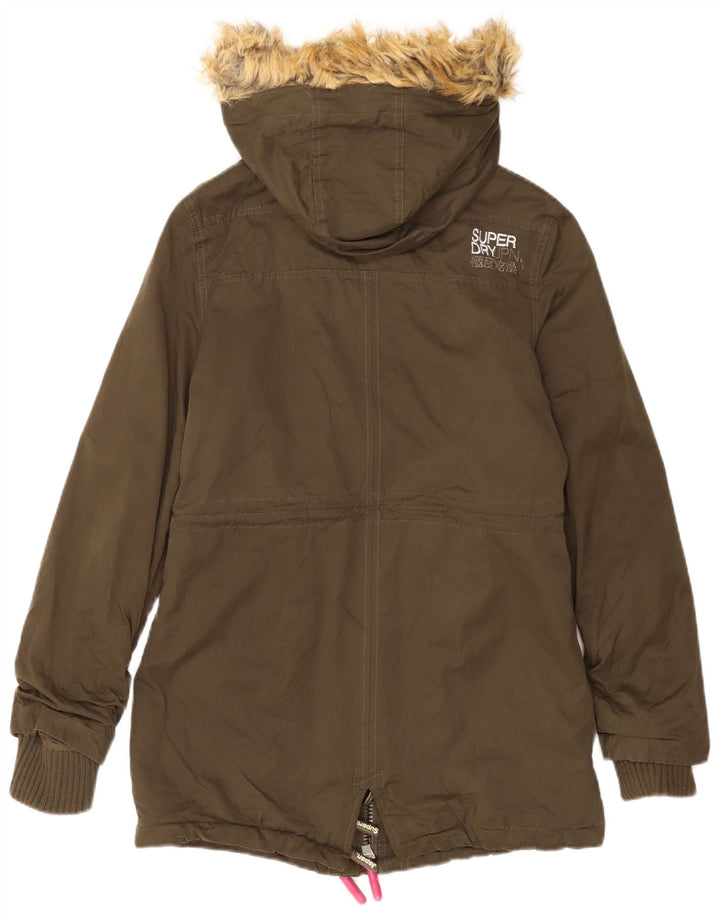 Superdry Femme The Windparka Parka à capuche UK 14 Kaki moyen