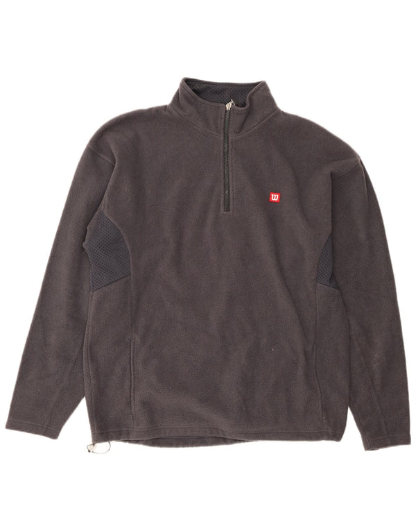 Wilson Pull polaire à col zippé pour homme XL Gris Polyester