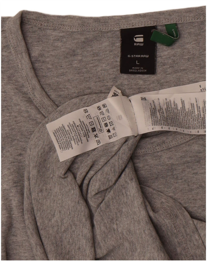 G-Star T-Shirt Femme Top UK 16 Large Gris Coton