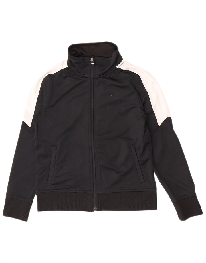 Puma Veste de survêtement pour garçon 7-8 ans Petit Noir Colorblock Polyester