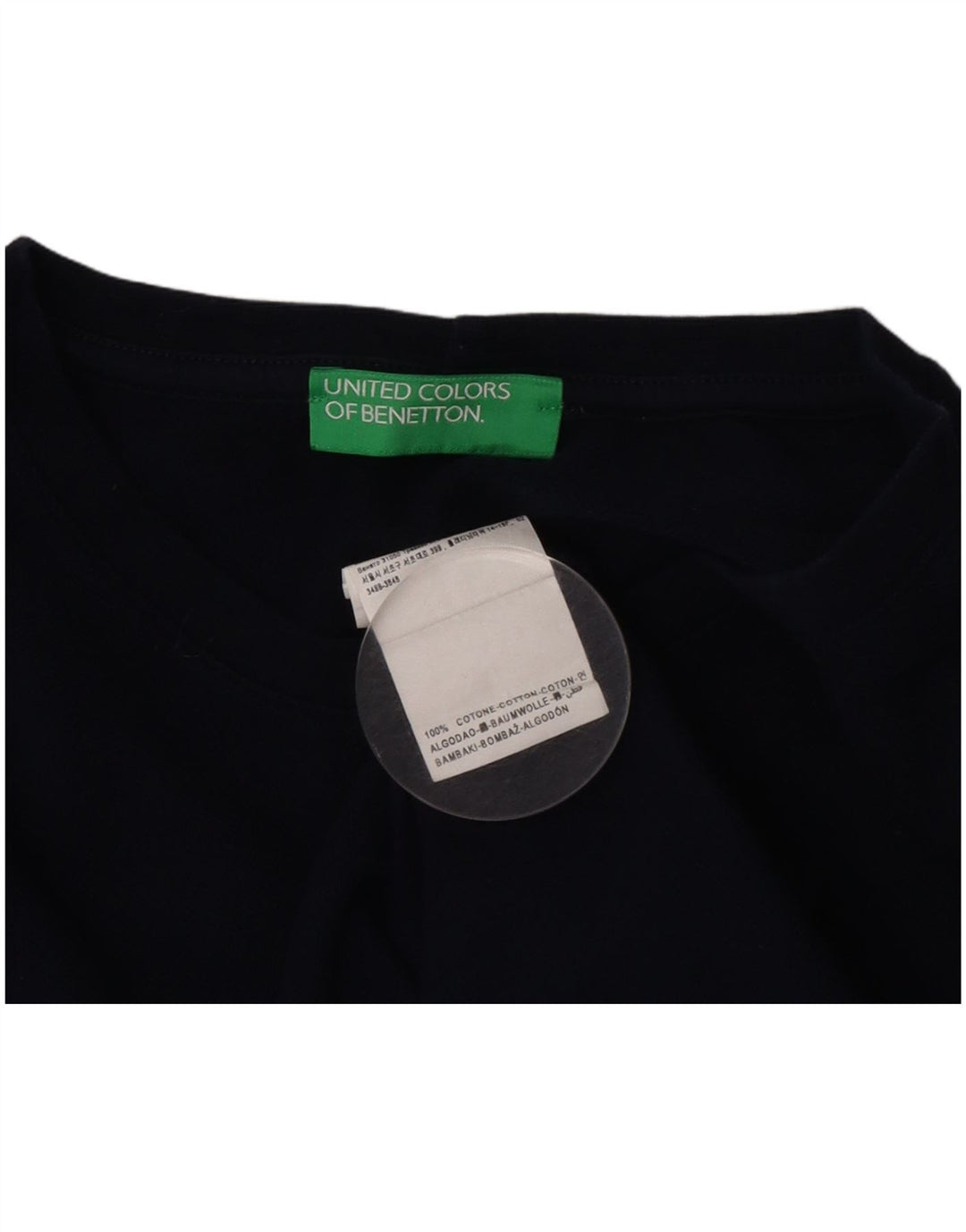 Benetton T-Shirt Homme Top Large Bleu Marine Coton