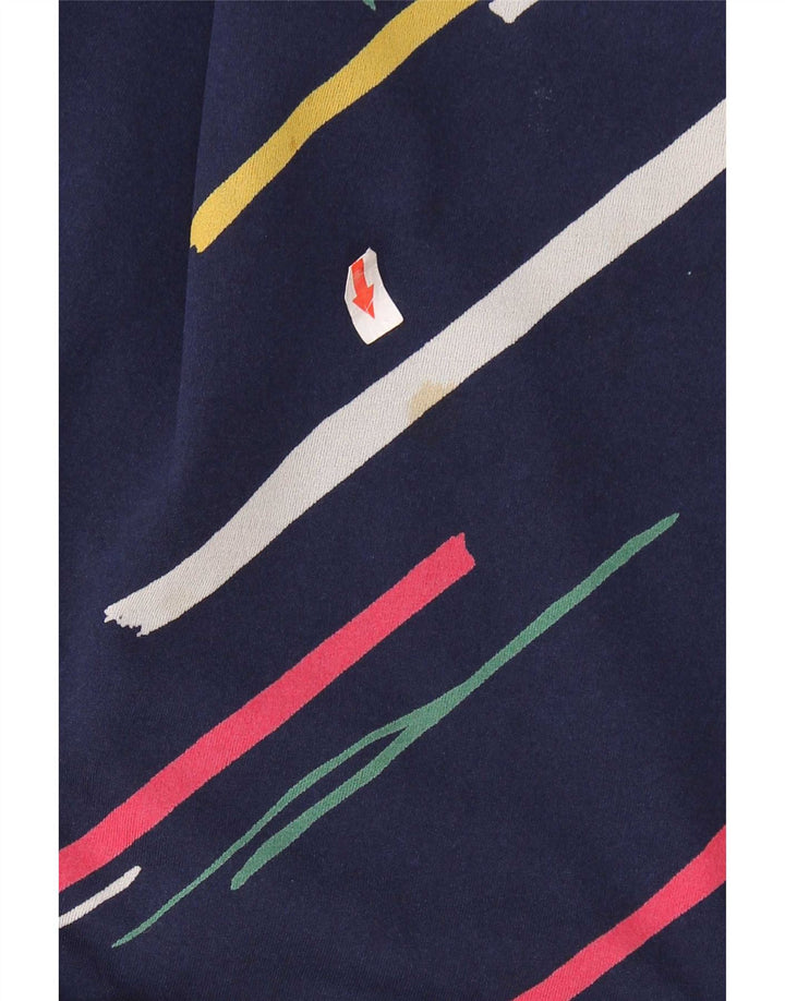 Robe trapèze femme vintage IT 42 Polyester rayé bleu marine moyen