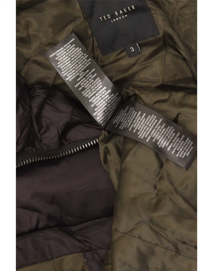 Ted Baker Manteau rembourré à capuche pour femme Taille 3 Medium Noir Polyamide