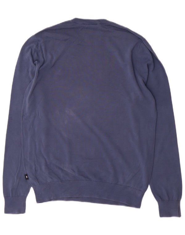 Jaggy Pull col rond homme en coton bleu moyen