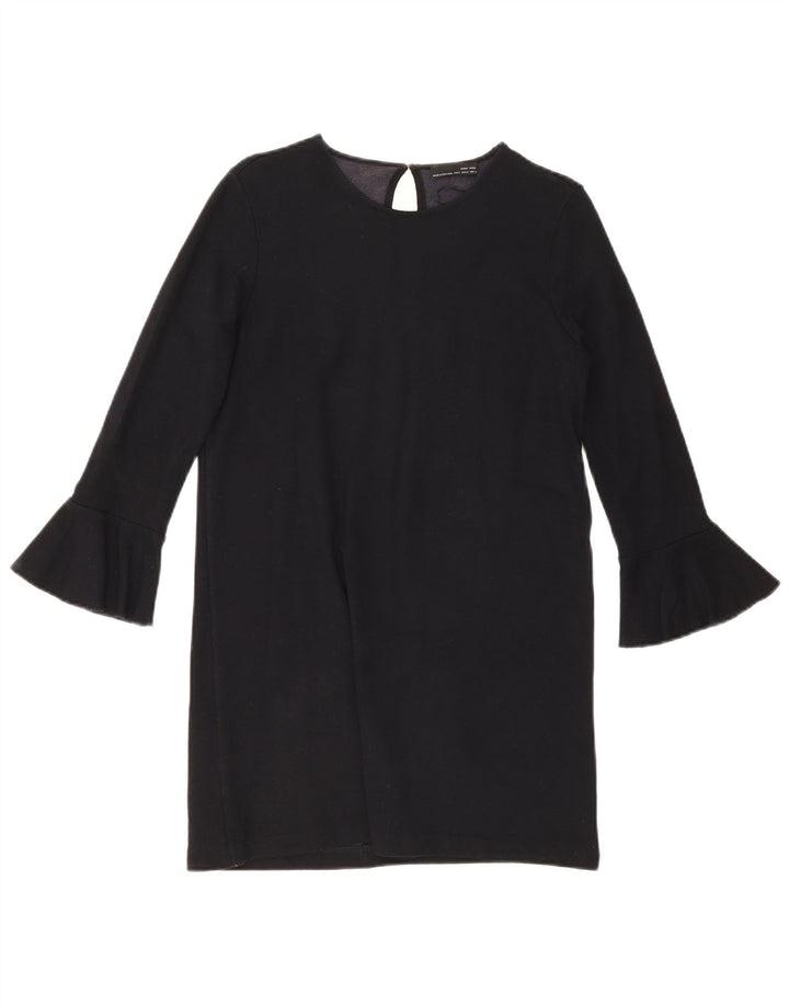 Zara Robe droite à manches longues pour femme UK 10 Small Bleu marine