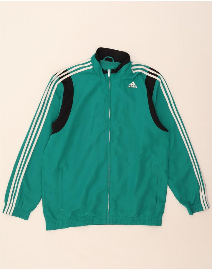 Adidas Hommes Climalite Survêtement Top Veste Large Turquoise Colorblock