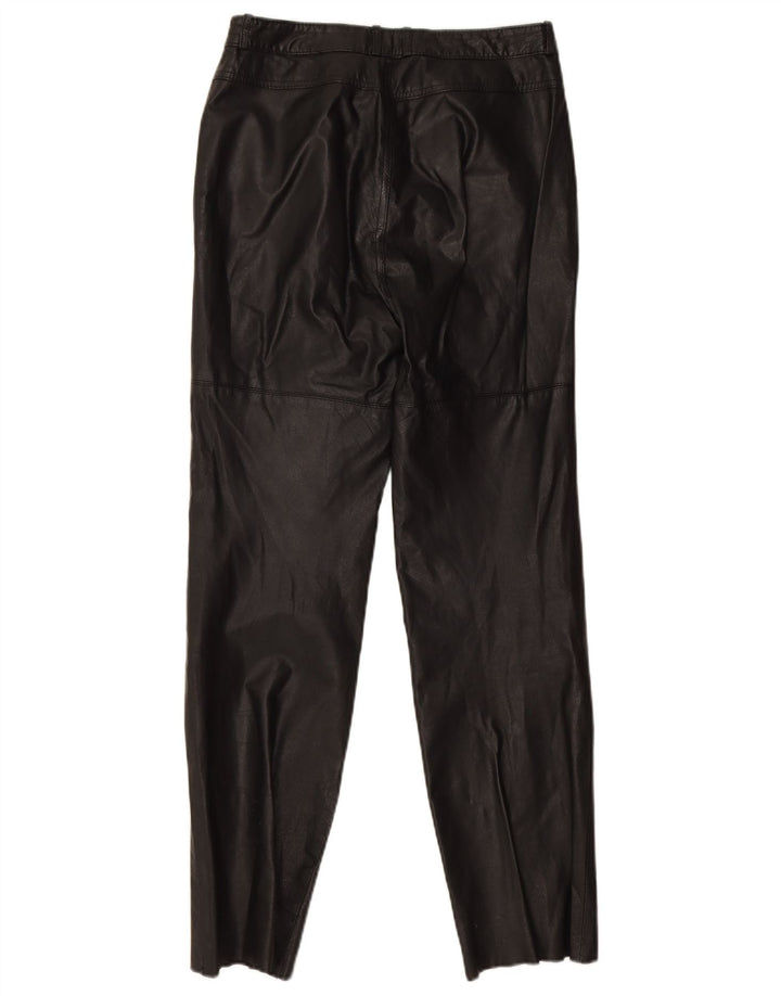 Golden Leaf Pantalon Slim En Cuir Femme W26 L28 Noir