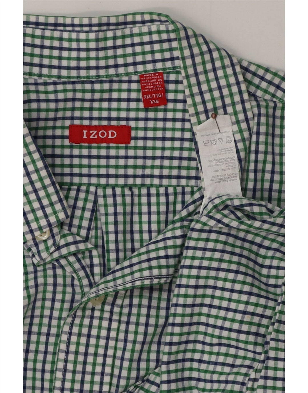 IZOD Chemise Homme 2XL Vert Vichy Coton