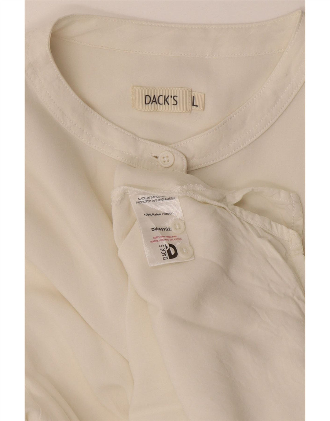 Dack's Chemise pull longue pour femme UK 16 Grande rayonne blanc cassé