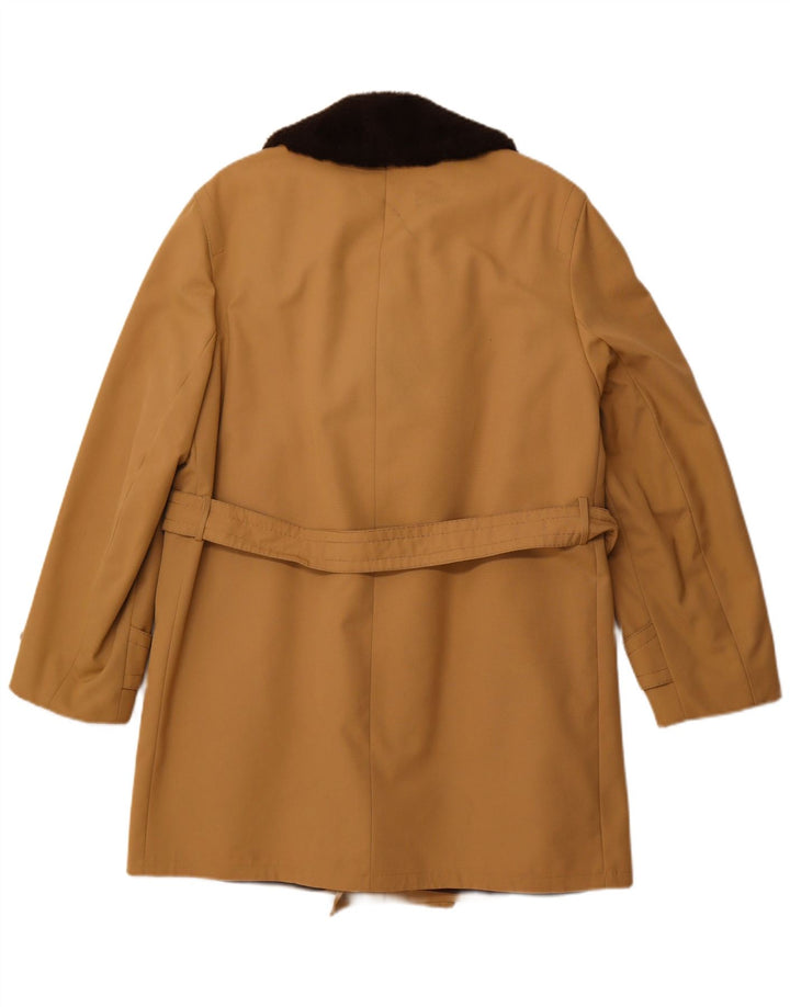 DIOLEN Manteau Sherpa Double Boutonnage Homme UK 38 Marron Moyen Synthétique