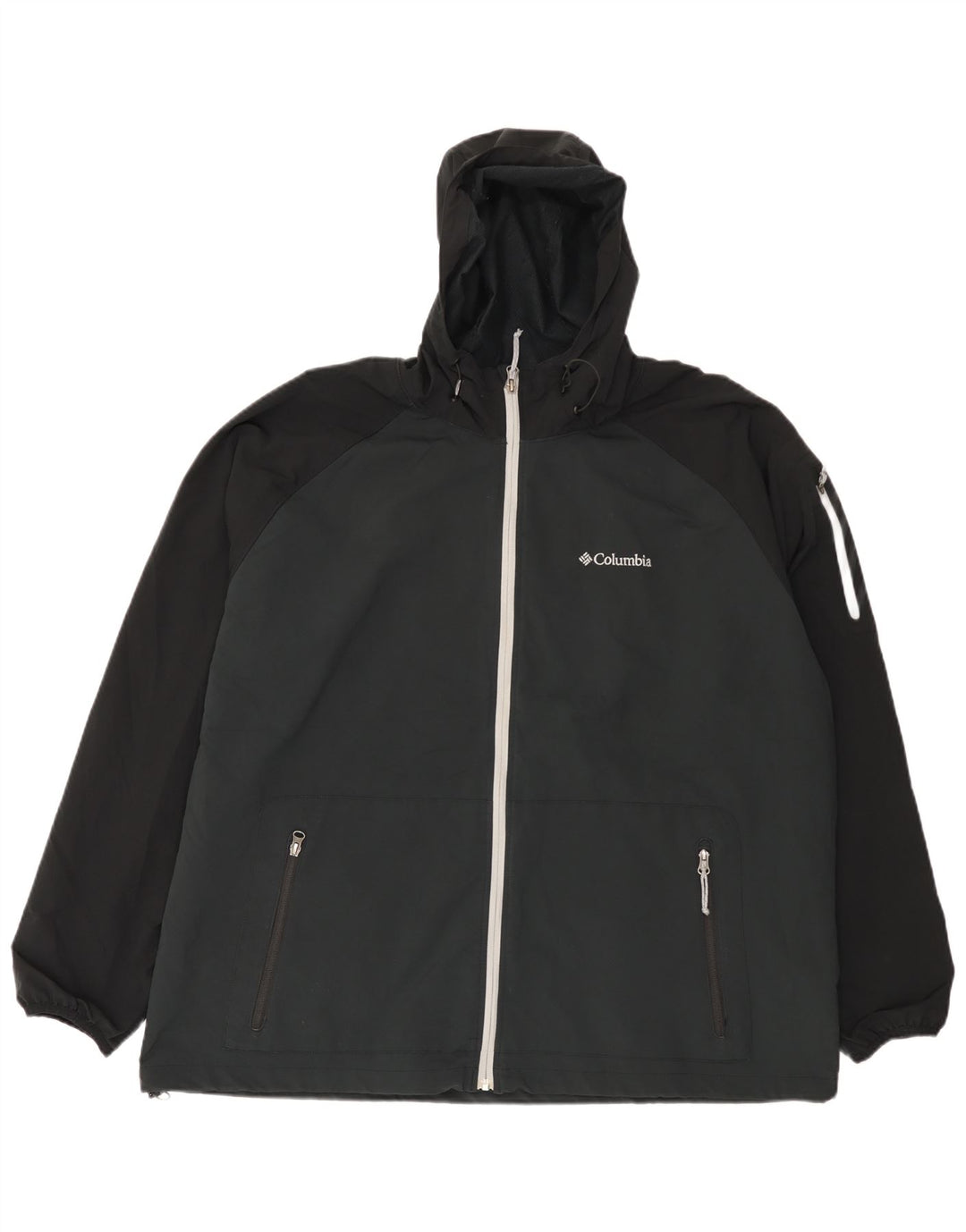 Columbia Veste de survêtement à capuche pour homme 2XL Noir Colorblock Polyester