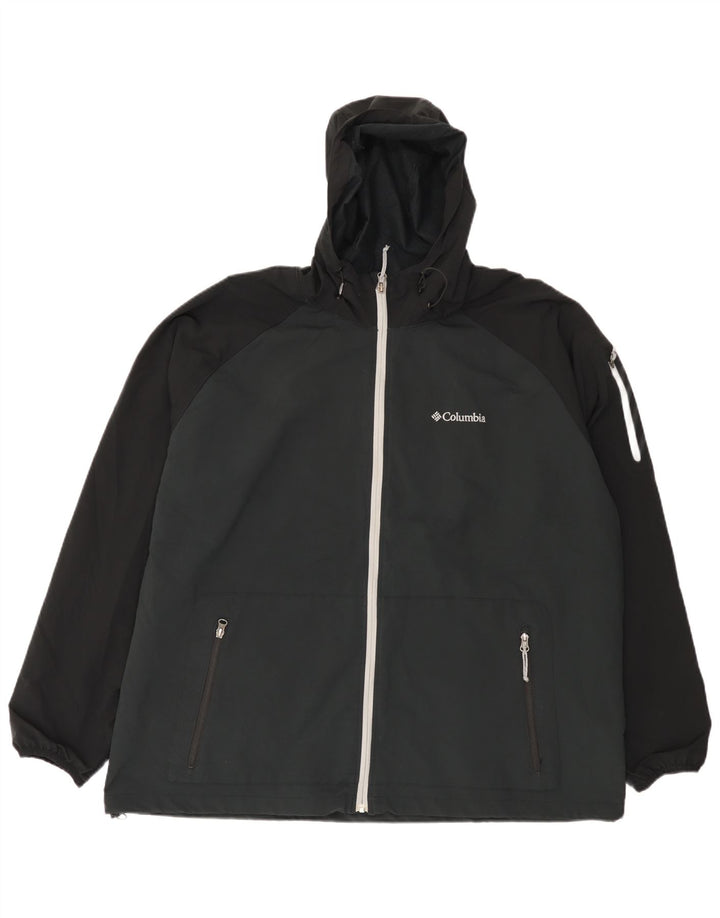Columbia Veste de survêtement à capuche pour homme 2XL Noir Colorblock Polyester