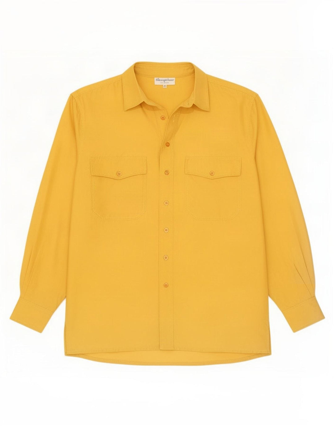 Chemise Homme Vintage Soie Jaune Moyenne