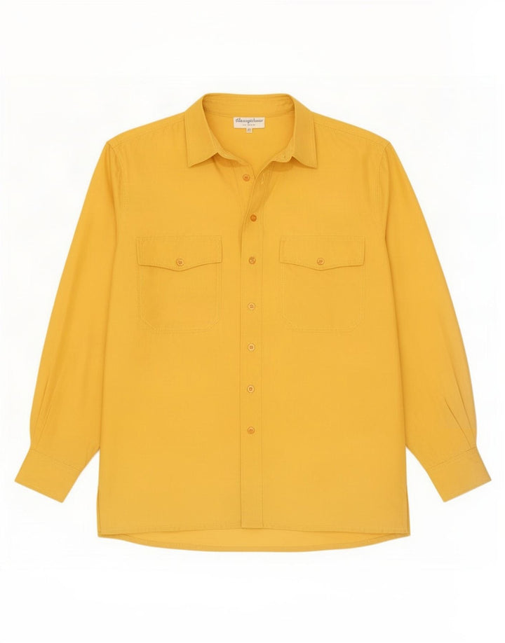 Chemise Homme Vintage Soie Jaune Moyenne