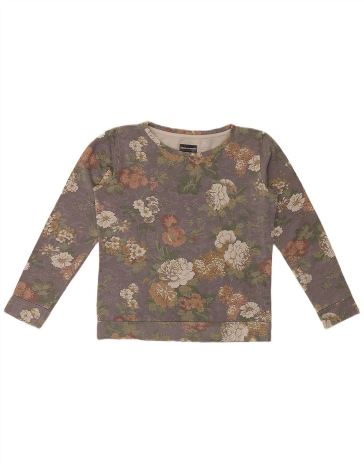 Brugi Sweat-Shirt Femme Gris Moyen Coton Floral