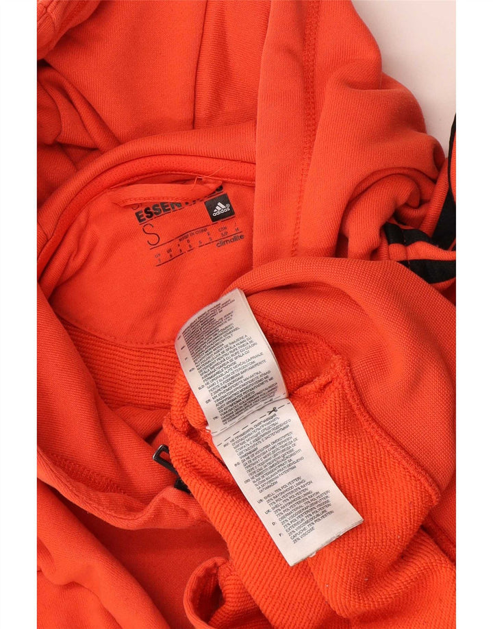 Adidas Hommes Climalite Zip Sweat À Capuche Petit Orange Polyester