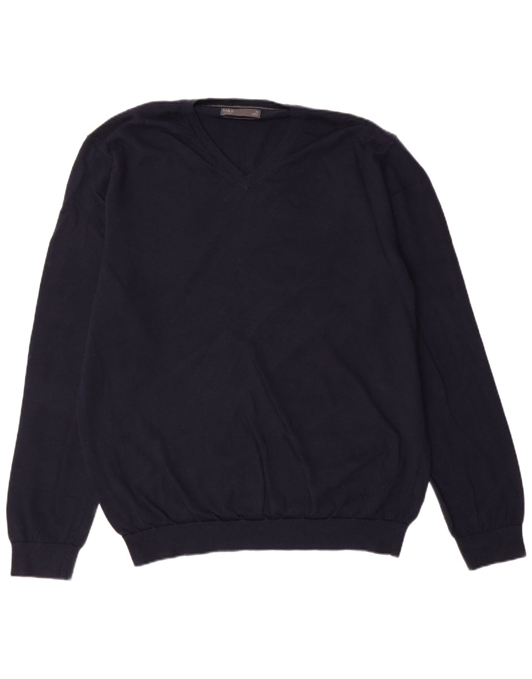 MARKS & SPENCER Pull col V pour homme XL Bleu marine classique