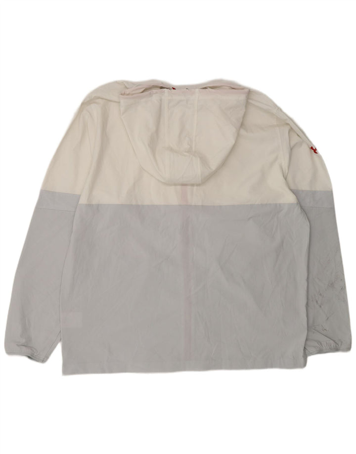 Under Armour Veste de pluie à capuche pour homme UK 44 2XL Blanc Colorblock Polyester