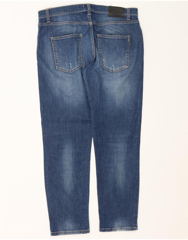 Vintage Womens Distressed Slim Jeans W31 L28 Blue Cotton