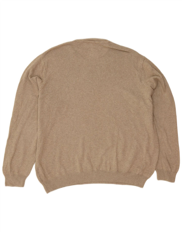 Marks & Spencer Pull à col rond pour homme en coton beige 2XL