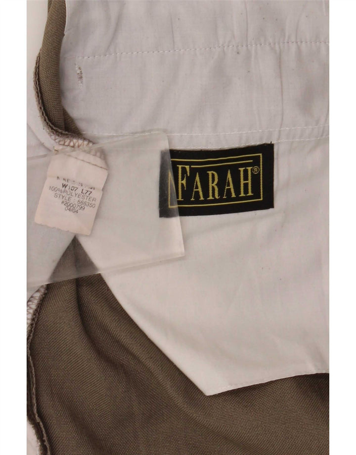Farah Pantalon de costume à chevilles pour homme W42 L30 Marron Polyester